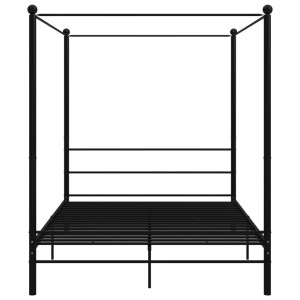 Schwarzes Metall Himmelbett (160x200 cm) von vidaXL. Bettgestell ohne Matratze.