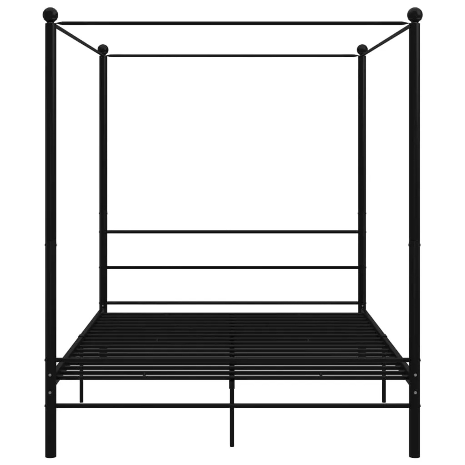 Schwarzes Metall Himmelbett (160x200 cm) von vidaXL. Bettgestell ohne Matratze.