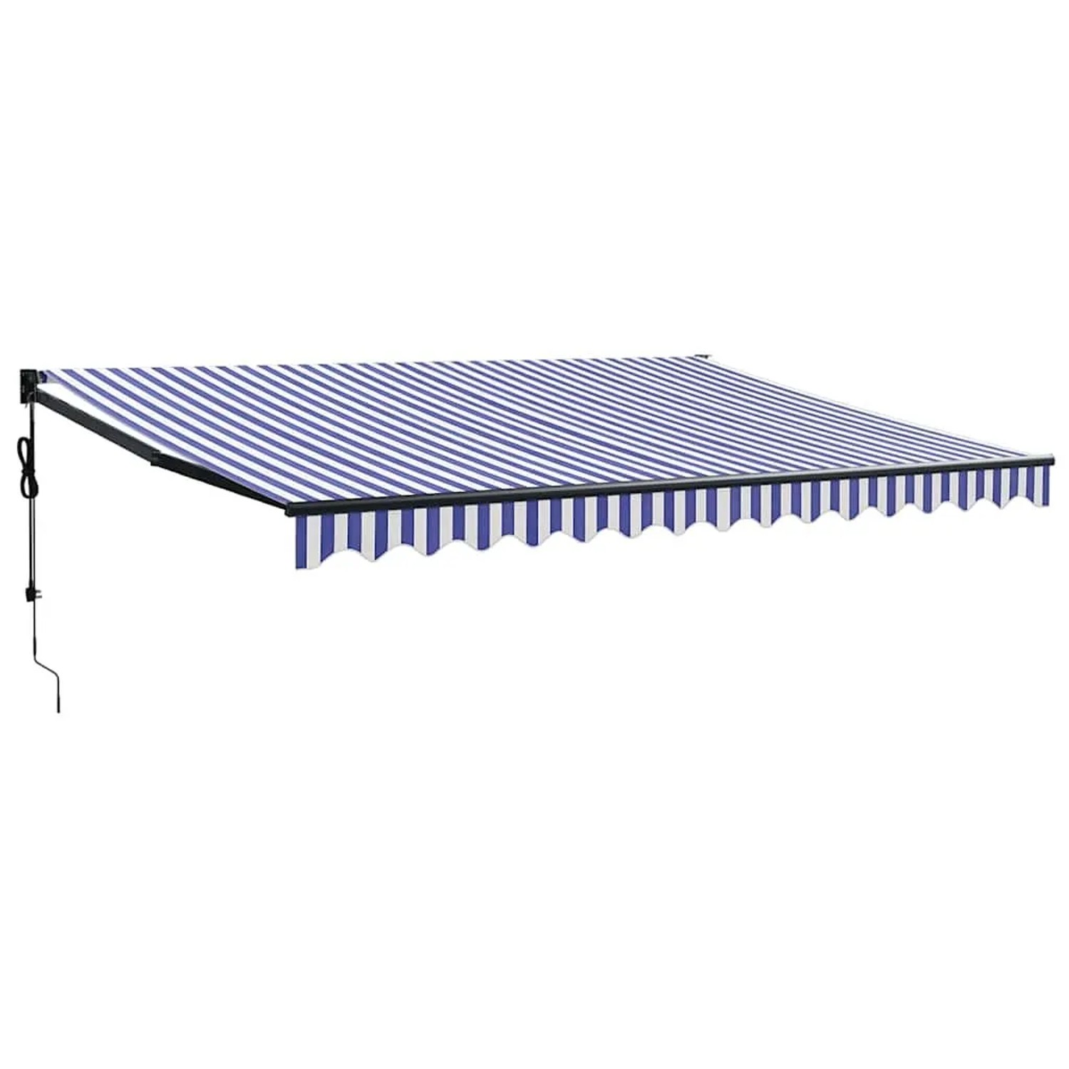 vidaXL Elektrische Markise mit Kurbel Blau und Weiß 4x3 m 3154498