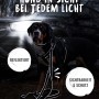 Schwarze Rudelkönig Hundeleine Paola, 20mm breit, 230cm lang, verstellbar, mit reflektierenden Elementen für mehr Sicherheit.