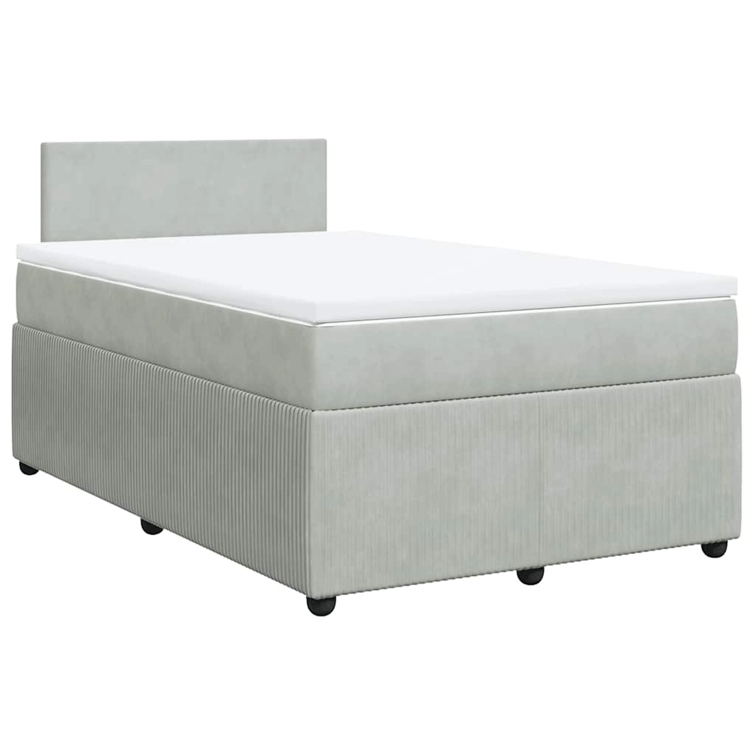 vidaXL Boxspringbett mit Matratze Hellgrau 120x190 cm Samt 3287680 günstig online kaufen
