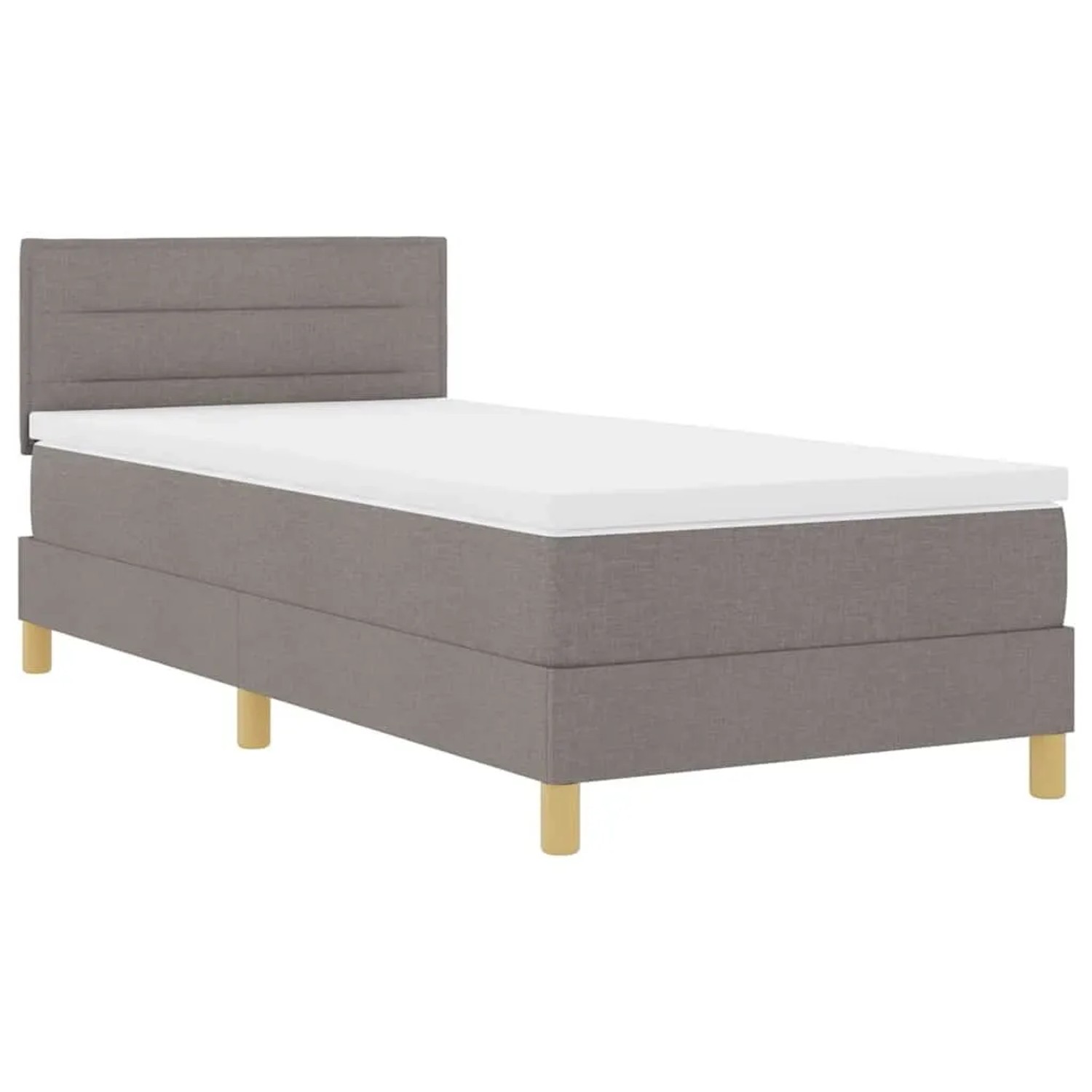 vidaXL LED Boxspringbett mit Matratze Taupe 100 x 200 cm Stoff 3342342 günstig online kaufen