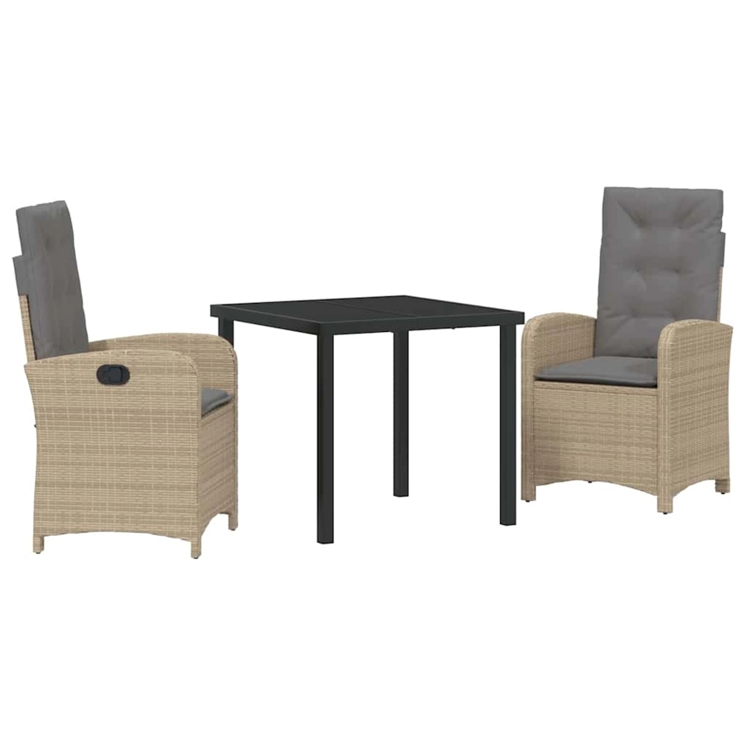 vidaXL Garten Essgruppe 3-Tlg Beige Poly Rattan 3380288 günstig online kaufen