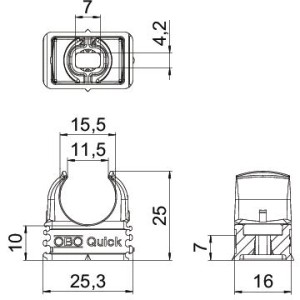 OBO Bettermann Quick-Schelle Rohr-Klemmschelle M16 100 Stück Weiss