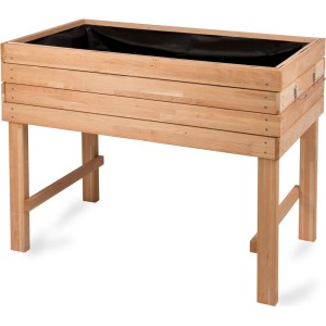 WONDERMAKE Design Hochbeet aus Kirschbaumholz, rötlich-braune Holzoptik.