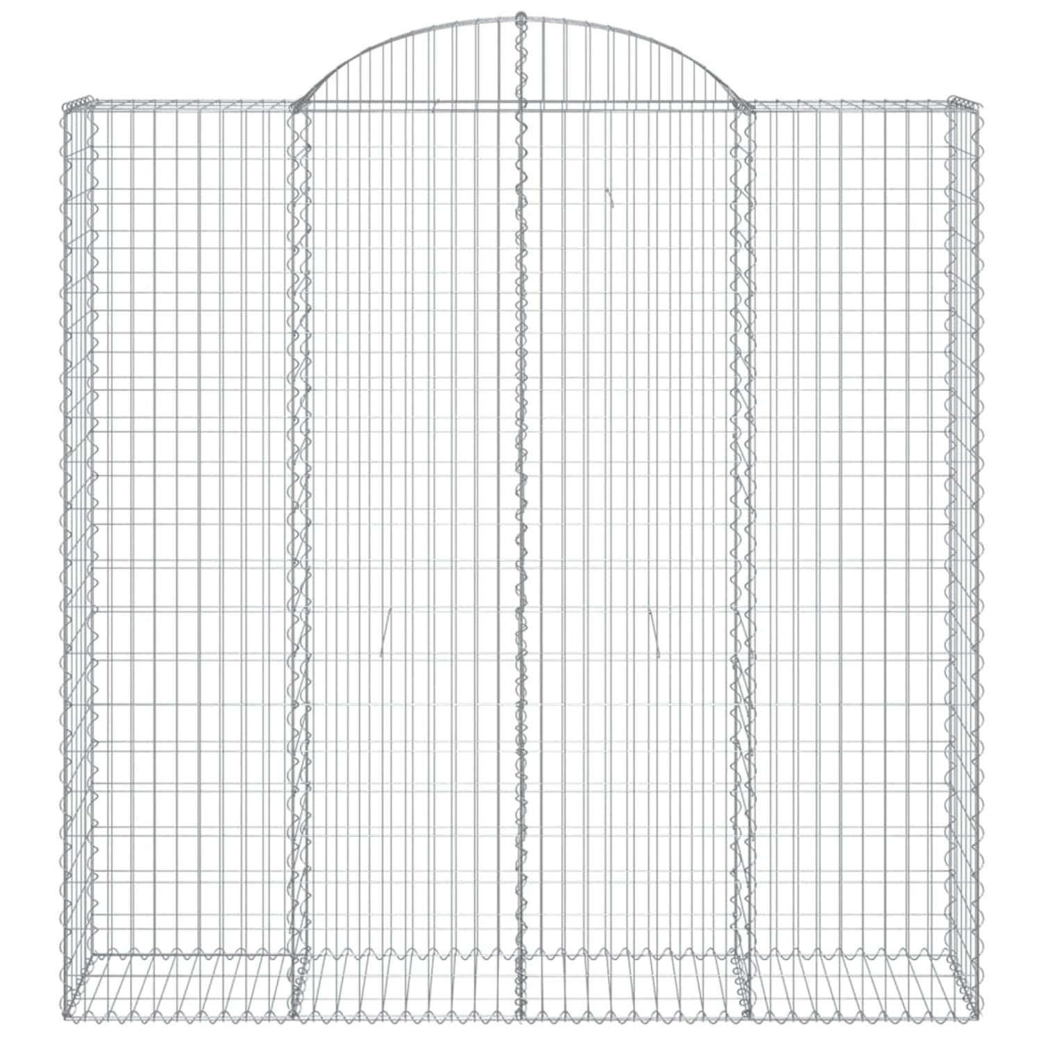 vidaXL Gabionen mit Hochbogen, 7 Stück, 200x50x200/220cm, aus verzinktem Eisen. Ideal als Hochbeet-Umrandung.