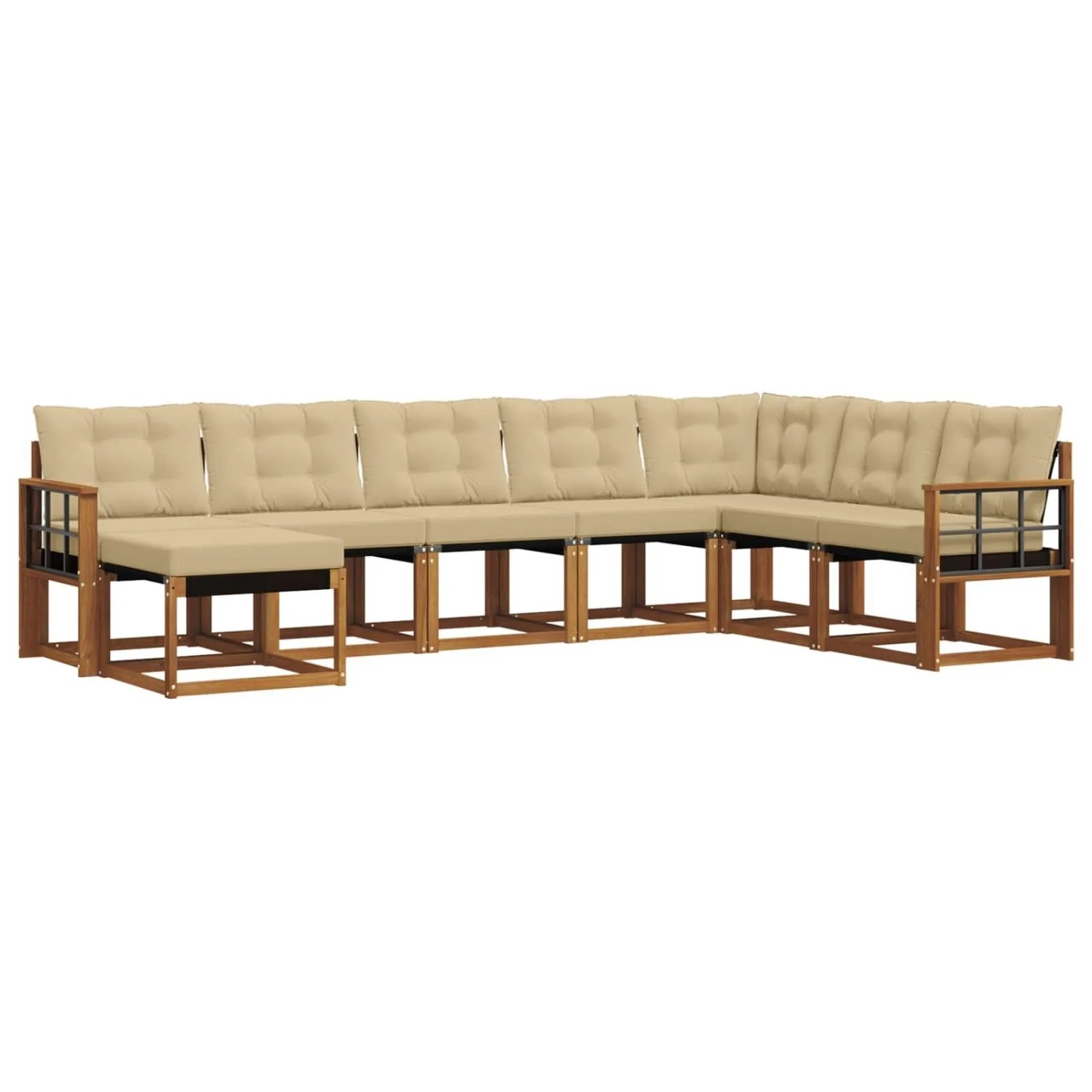 vidaXL Sofa Set mit Kissen 8-Tlg Natur und Beige 3368960