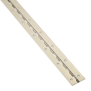 SOTECH Stangenscharnier in Edelstahloptik, 1000x40x0,7mm, kürzbar, mit Bohrlöchern für Möbel.