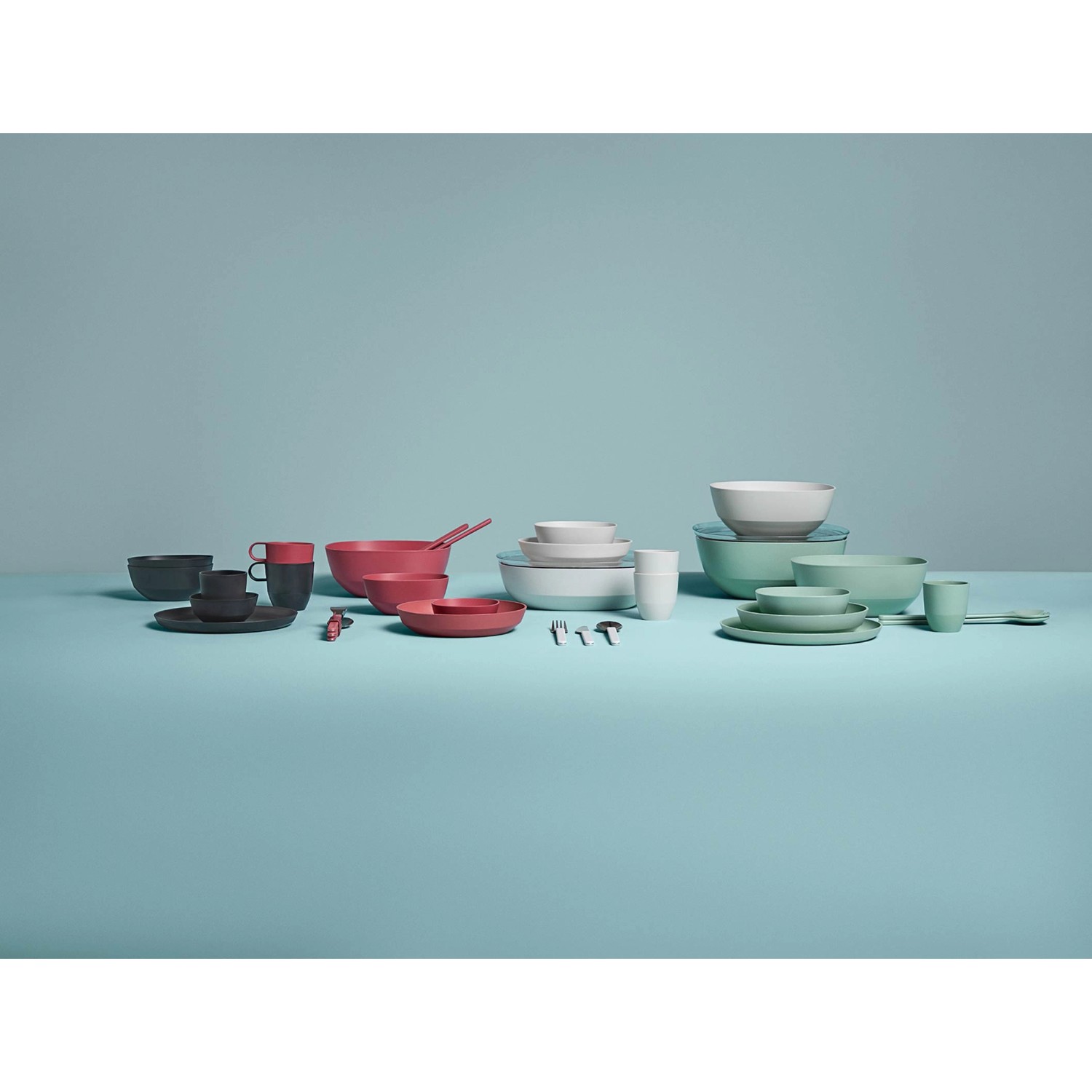 Mepal Silueta Essteller 4er Set in Nordic White, Teil einer Geschirr-Kollektion.