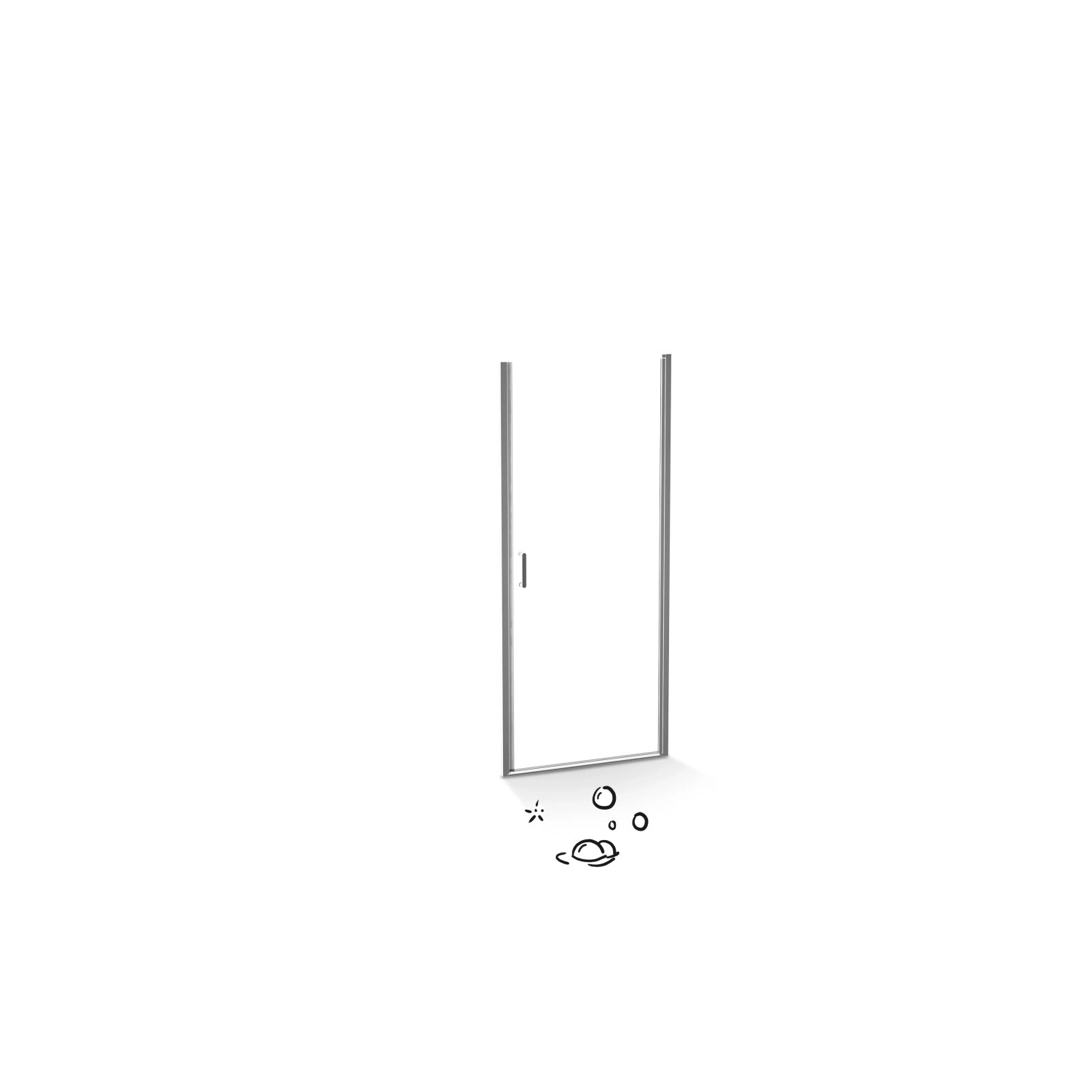baliv Dusch-Schwingtür DUK-90.60T, 90x195 cm, Chrom, für Eckdusche und Nische