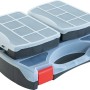 3-teiliges Organizer-Set zur Aufbewahrung: Boxen stapelbar mit transparenten Deckeln.