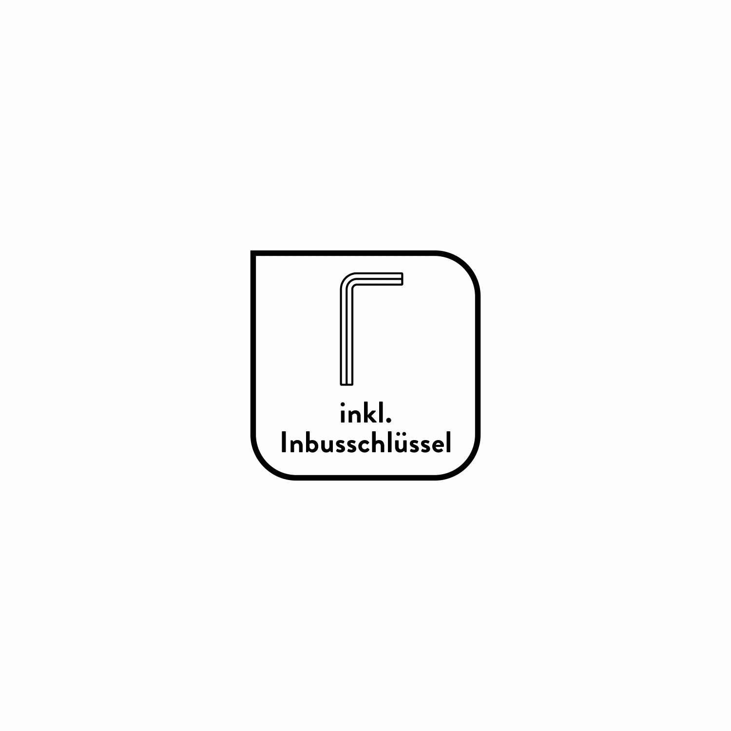 Symbol: Inklusive Inbusschlüssel für baliv WC-Bürstengarnitur.
