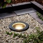 Schwarzer Lindby Bodeneinbaustrahler Cliff für Garten & Terrasse mit GU10 Fassung.