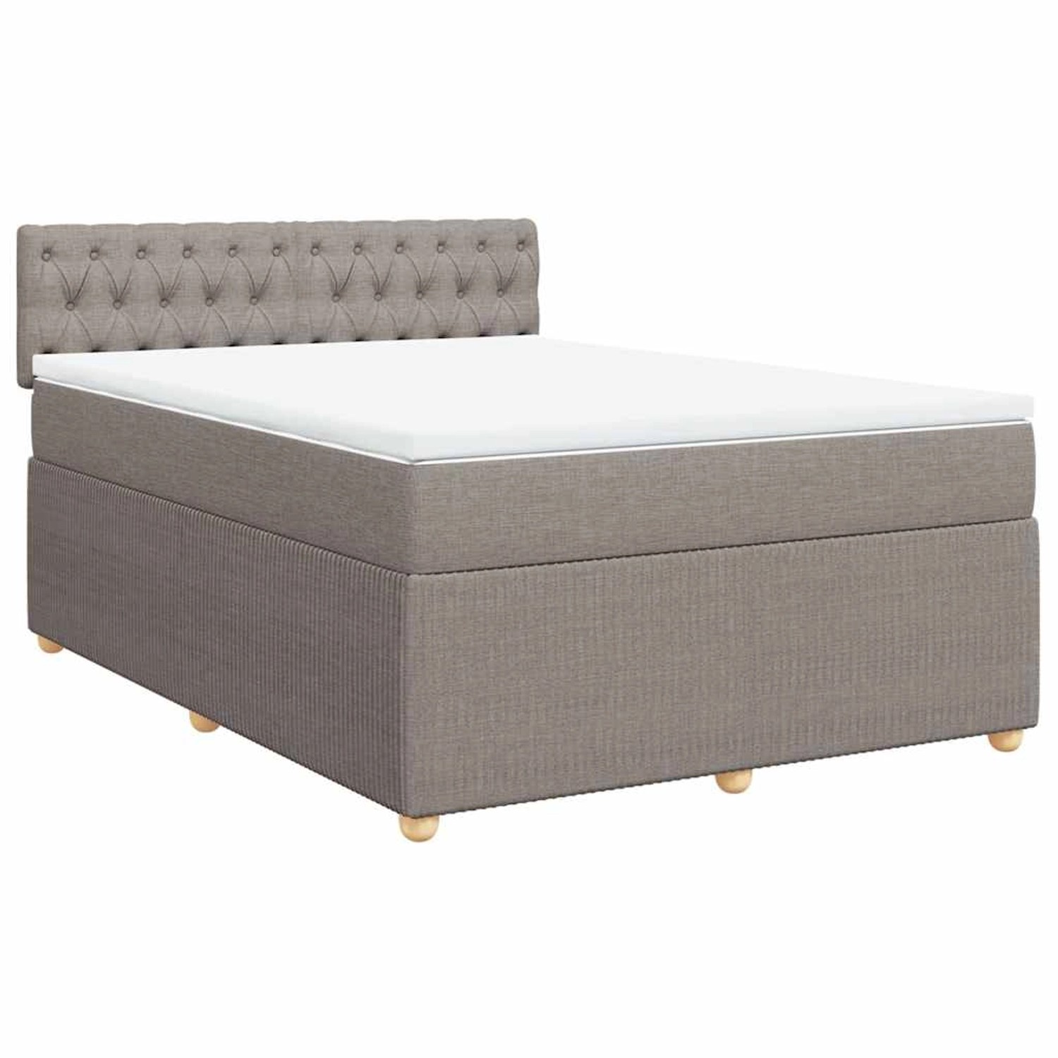 vidaXL Boxspringbett mit Matratze Taupe 140x190 cm Stoff 3287462 günstig online kaufen