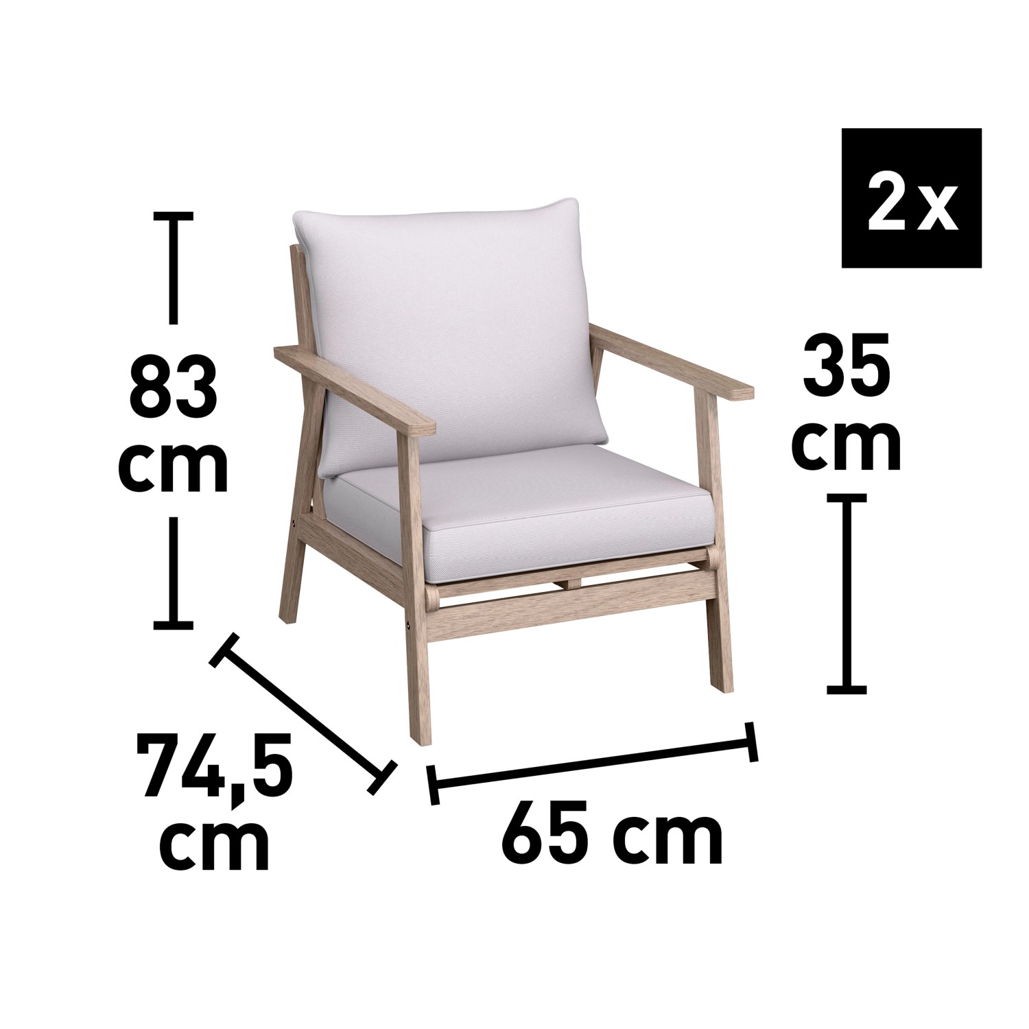 Loungegruppe Woodsboro 4-teilig FSC® Akazienholz Weiß-Geölt Beige_13