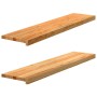 vidaXL Treppenstufen 2 Stk Hellbraun 110x25x2 cm Massivholz Eiche 3283788_4