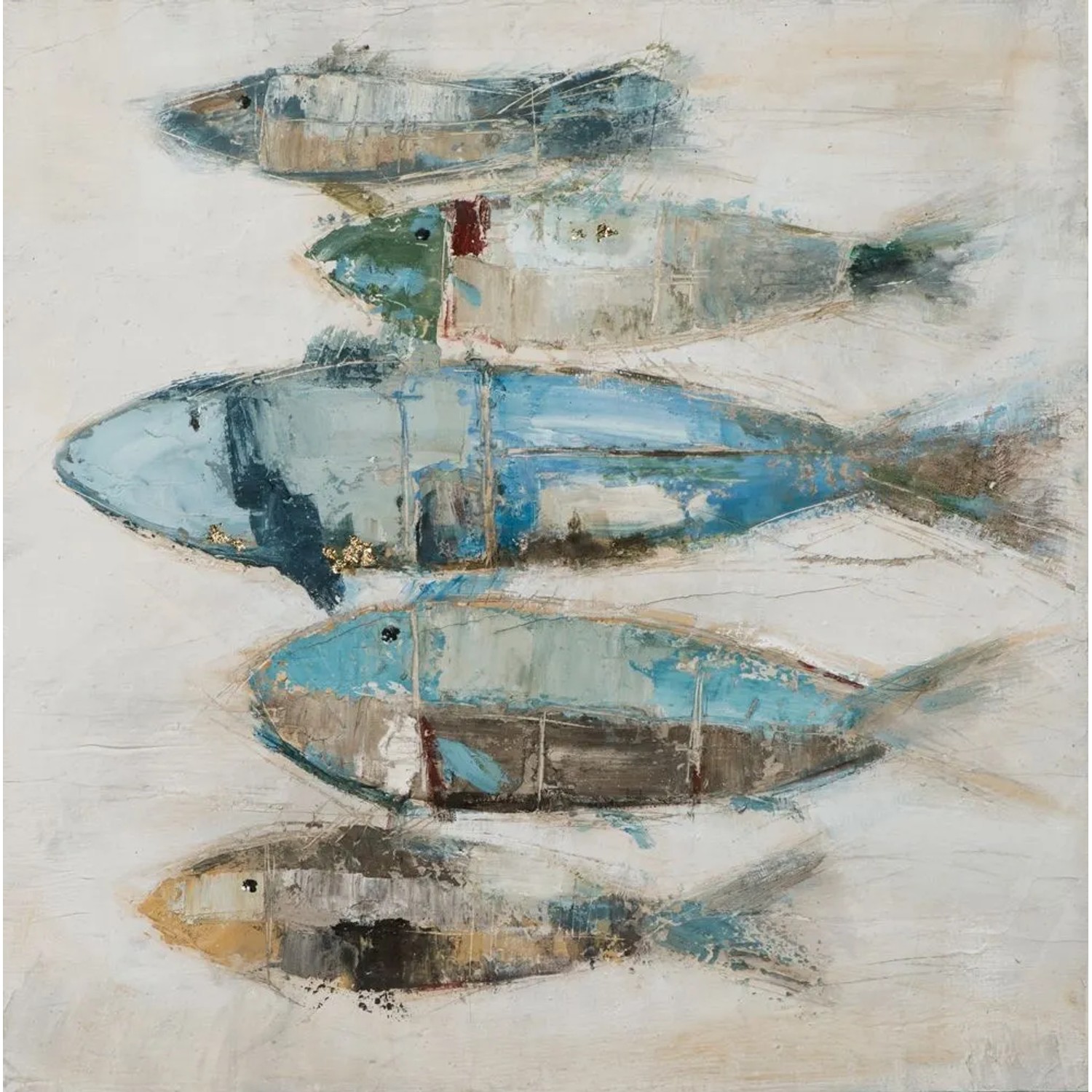 Art Universe Leinwandbild Fischschwarm 80 x 80 cm