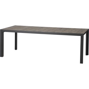 Rechteckiger Siena Garden Gartentisch Silva, washed grau, 100x220 cm, mit Keramik-Tischplatte und Aluminiumrahmen.