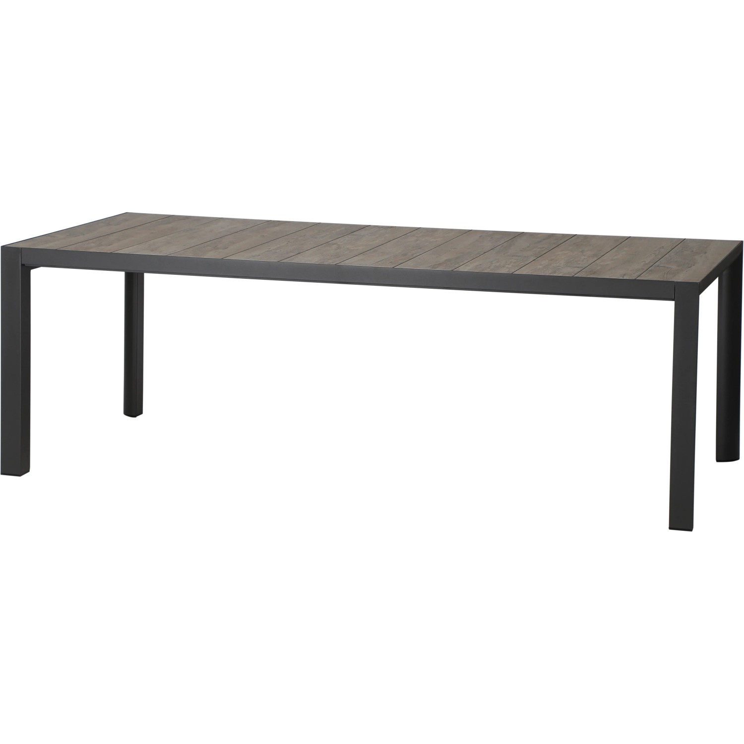 Rechteckiger Siena Garden Gartentisch Silva, washed grau, 100x220 cm, mit Keramik-Tischplatte und Aluminiumrahmen.