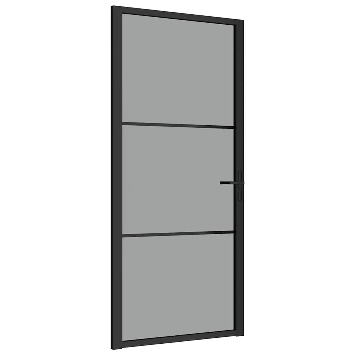 vidaXL Innentür 93x201,5 cm Schwarz ESG-Glas und Aluminium 350562