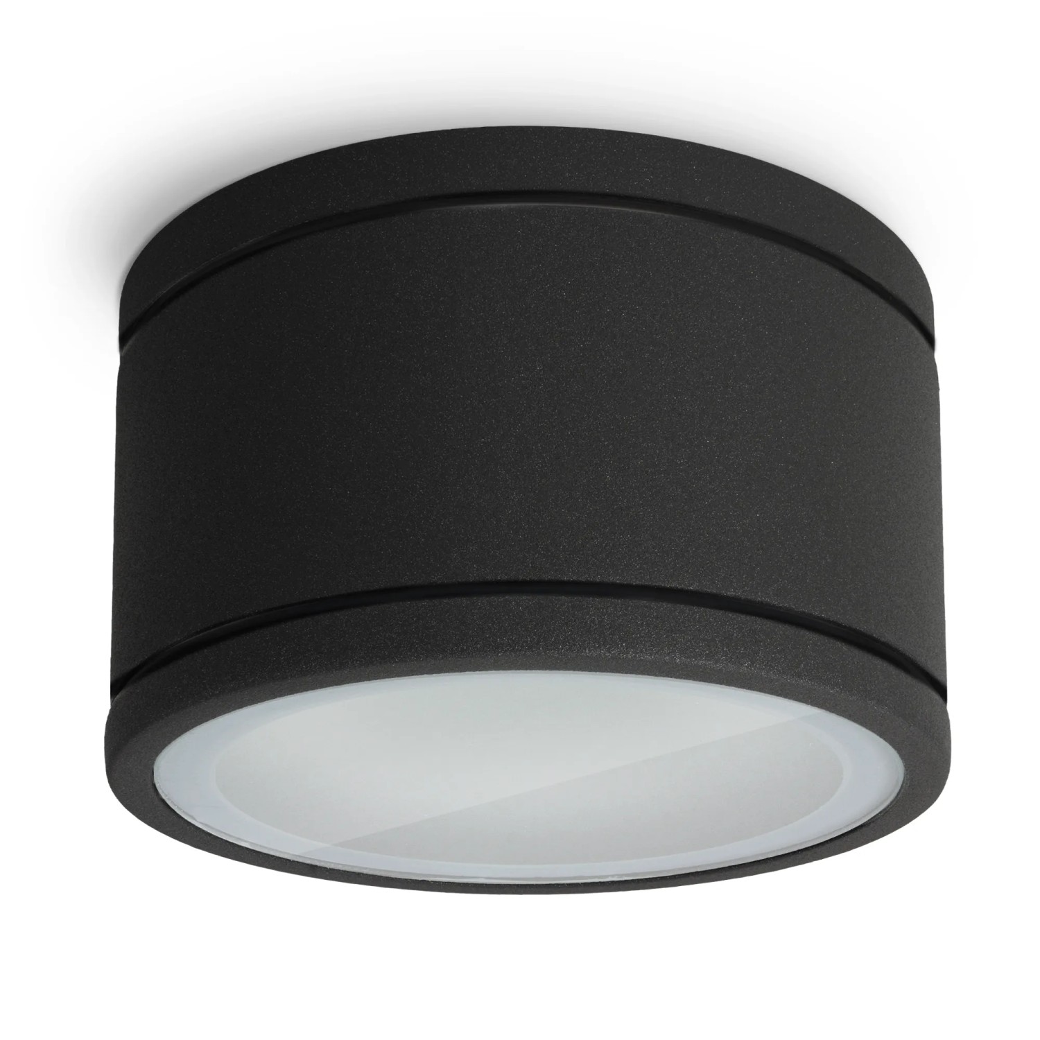 Schwarzer, dimmbarer LED Aufbauspot CELI-WX von SSC-LUXon, geeignet für Bad und Decke.