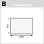 Fundamentplan Karibu Holz-Gartenhaus Vellinge, Maße 208x150 cm.