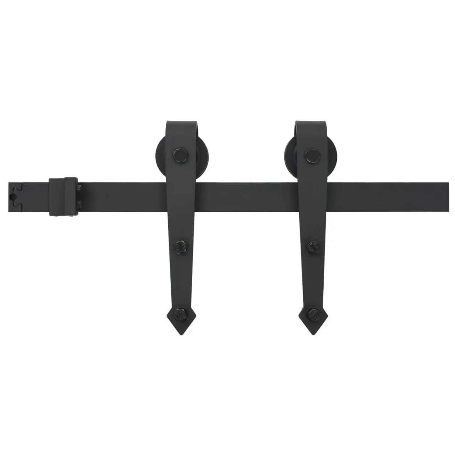 vidaXL Schiebetürbeschlag-Set 183 cm Stahl Schwarz 142827