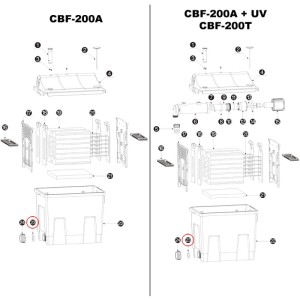 Explosionszeichnung SunSun CBF-200T/U Dichtungsring für Bio-Teichfilter, Ersatzteilübersicht