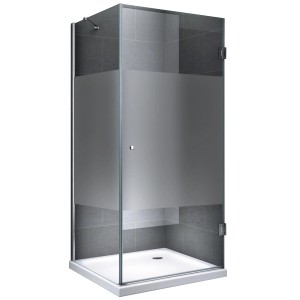 Teilsatinierte Duschkabine 90x90 cm ohne Wanne für moderne Bäder.