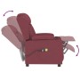 Elektrischer Massagesessel, weinrot, Stoff. Relaxsessel mit Liegefunktion und Getränkehalter.
