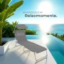 2er Set graue Sonnenliegen mit Sonnendach, klappbar und verstellbar.