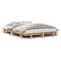 Massives Kiefernholz Bettgestell 120x190 cm mit Lattenrost, Matratze und Bettwäsche. Modernes Schlafzimmerbett.