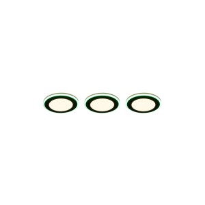 3er Set Trio LED Einbauleuchten Argus, schwarz matt, mit RGBW-Farbwechsler.