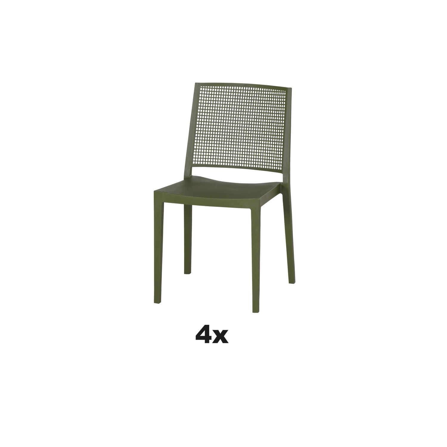 Siena Garden Stapelstuhl-Set Square 4-teilig Olive