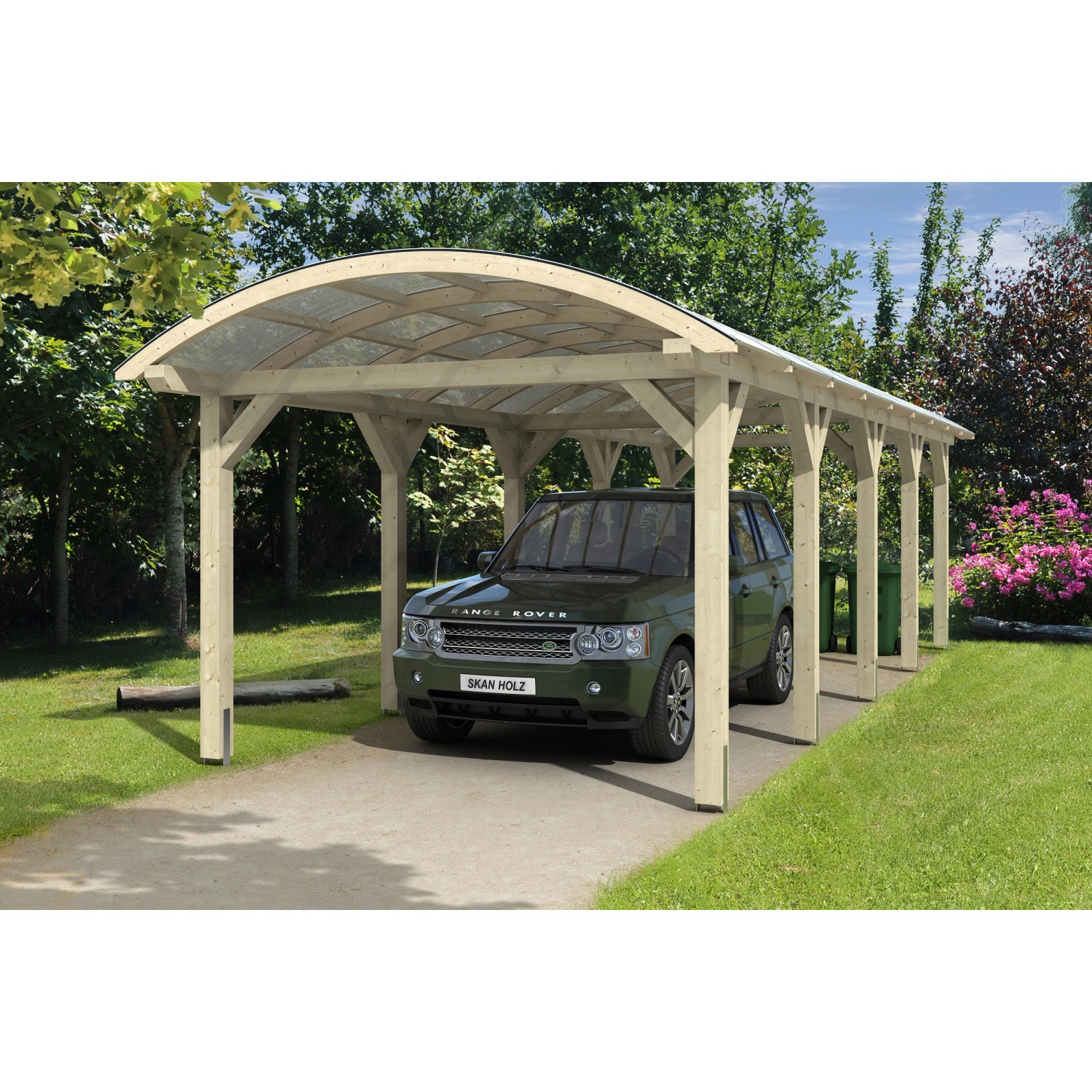 Skan Holz Bogendach-Carport Franken 376 cm x 969 cm günstig online kaufen