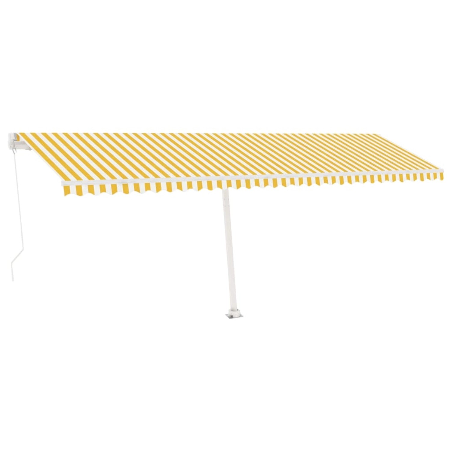 furnicato Standmarkise Manuell Einziehbar 600x350 cm Gelb/Weiß günstig online kaufen