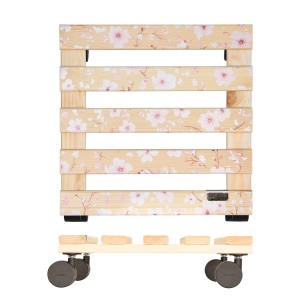 Wagner Multi Roller Kirschblüte, Rolluntersetzer aus Holz mit floralem Muster und Rollen, 100 kg Tragkraft.