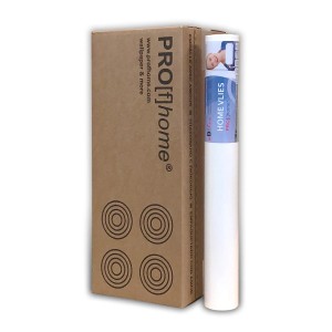 PROFHOME HomeVlies Vliestapete, 4 Rollen im Karton. Glatte, weiße, überstreichbare Tapete.