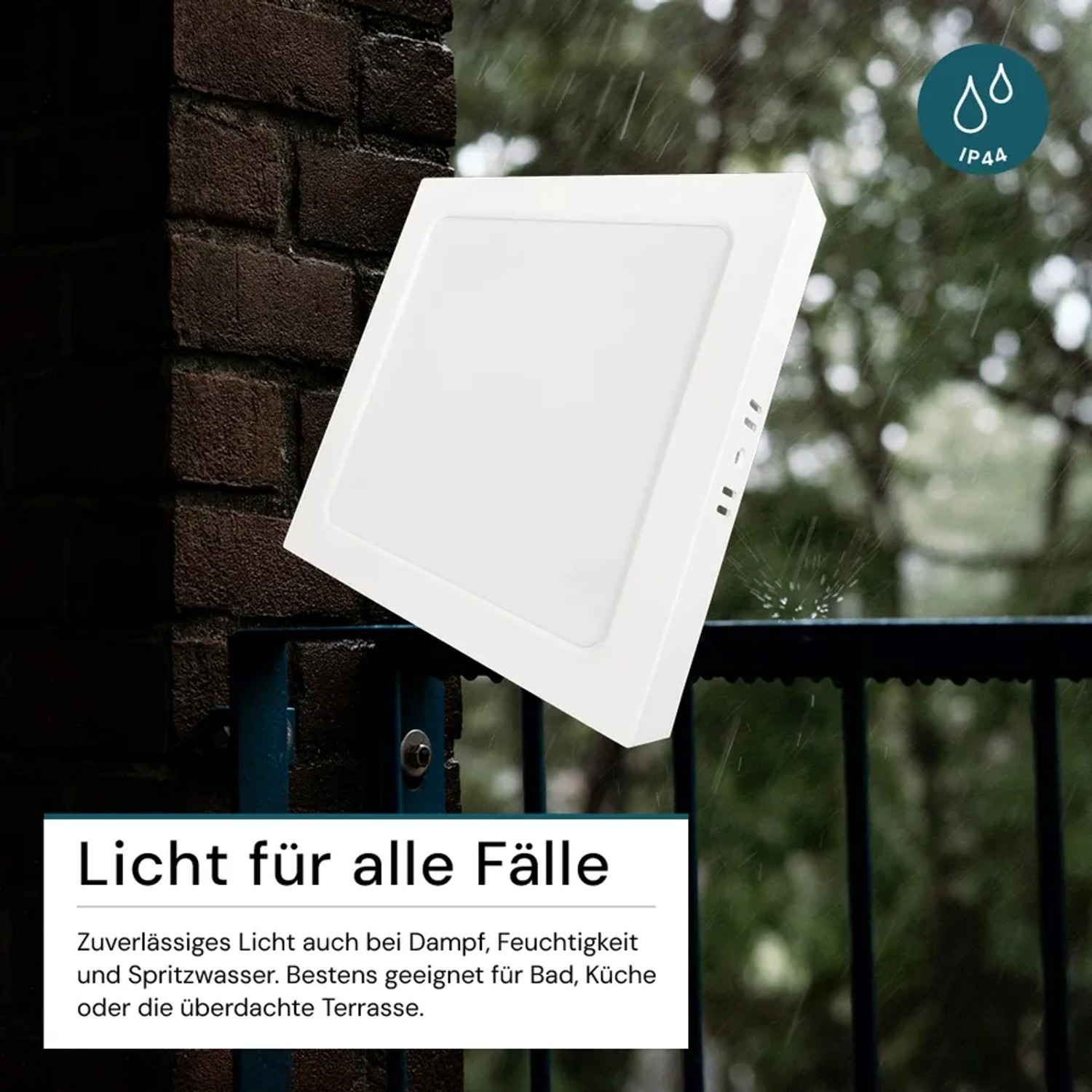 LUXULA LED Aufbauleuchte 6W IP44-Geschützt 600lm Lichtfarbe Einstellbar CCT Deckenleuchte Eckig 112x26mm Badezimmerlampe Weiß_4
