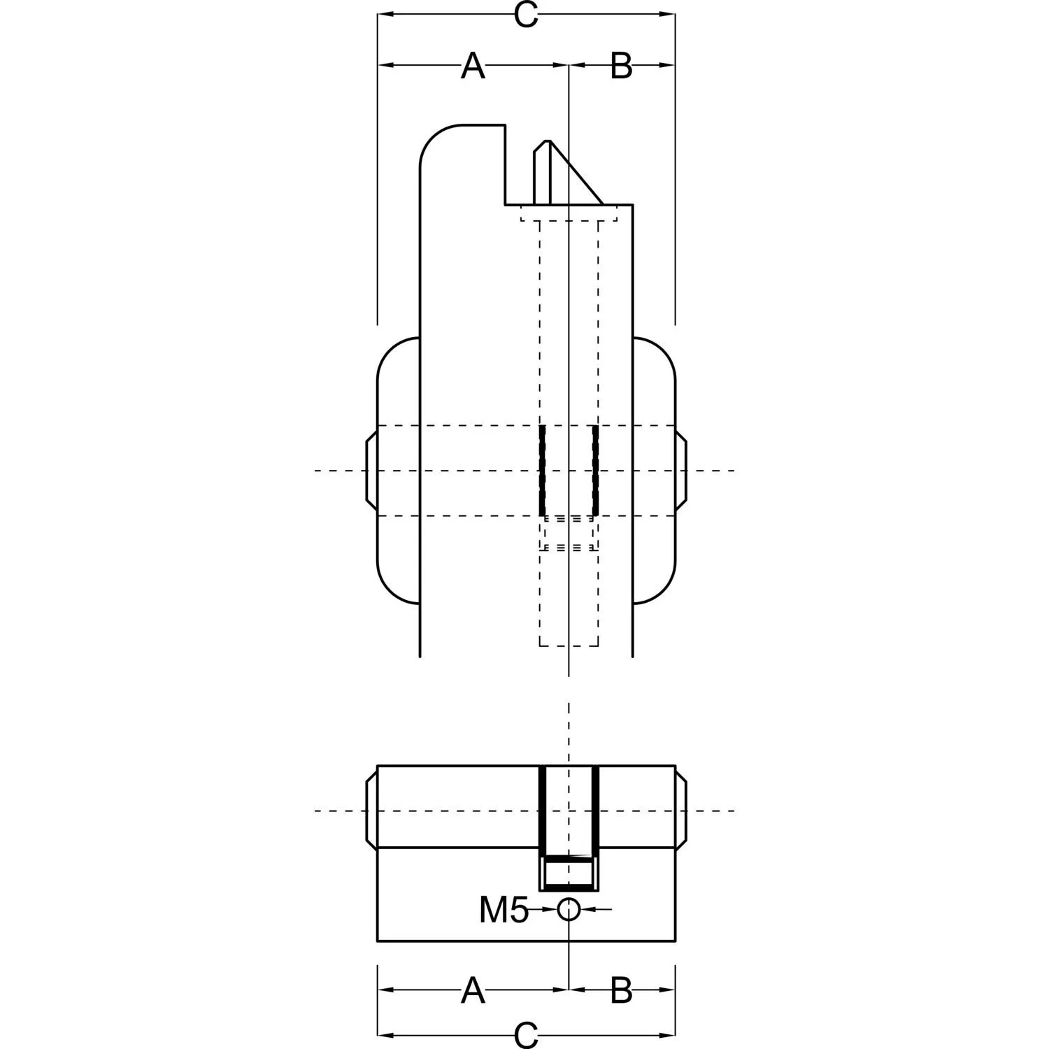 Bks Industriedoppelzylinder B-59 31/50 mm Verschiedensperrend Messing Vernickelt_2