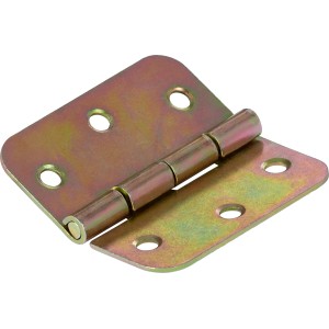 Gelb verzinktes, käntiges Scharnier, 75x75 mm, für bewegliche Verbindungen.