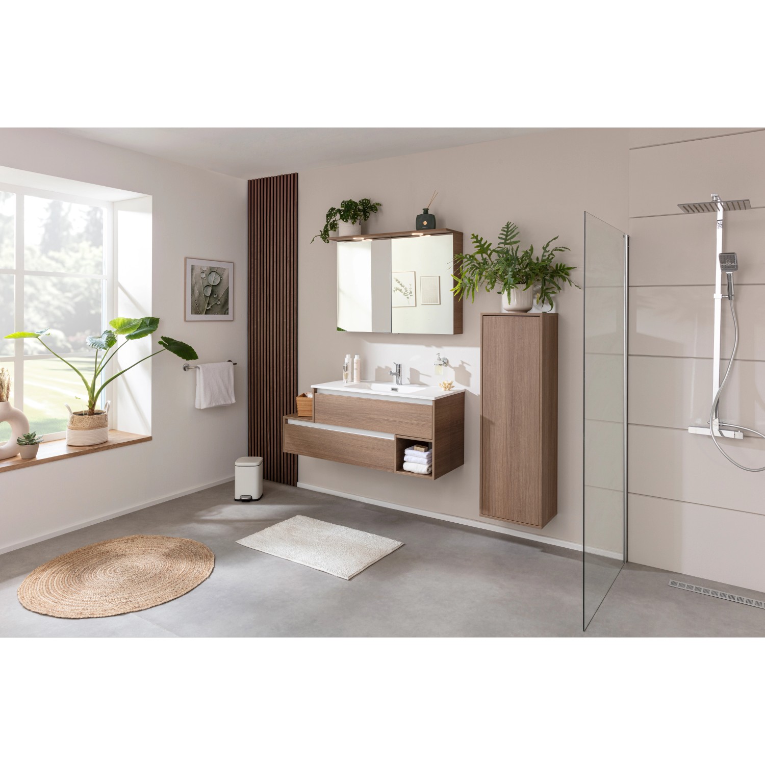 Fackelmann Midischrank links Vita 40,2 cm x 125,7 cm x 32 cm Summer Oak günstig online kaufen