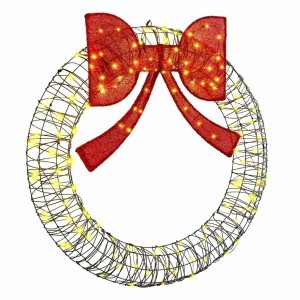 vidaXL Kranz mit 150 LEDs Warmweiß 120 cm Rattan 42019141