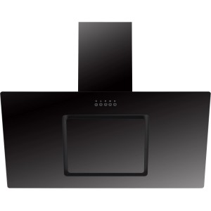 Respekta Kopffrei Dunstabzugshaube CH22010/90SBZ++ 90cm, schwarz, mit Glasschirm und Drucktasten.