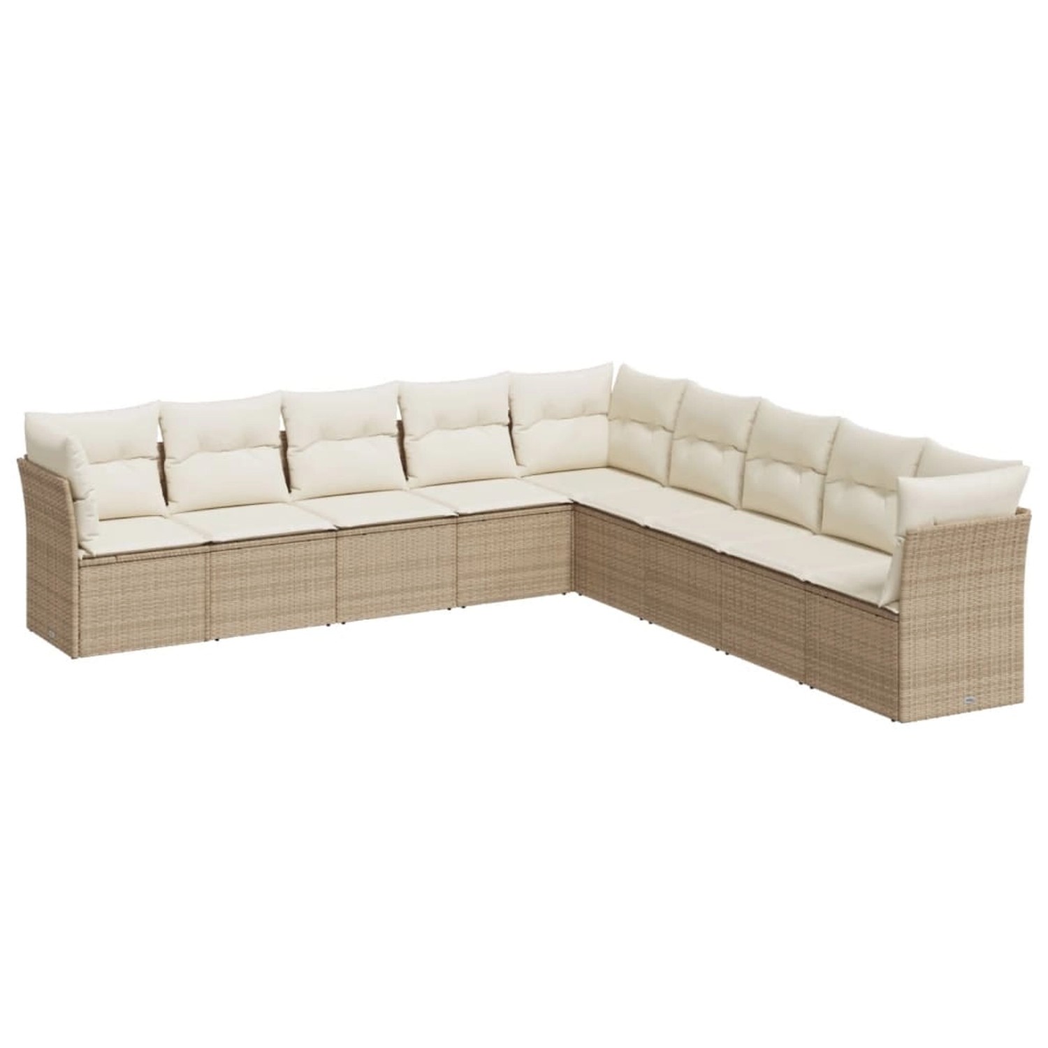 vidaXL 9-Tlg Garten-Sofagarnitur mit Kissen Beige Poly Rattan 3217778 günstig online kaufen