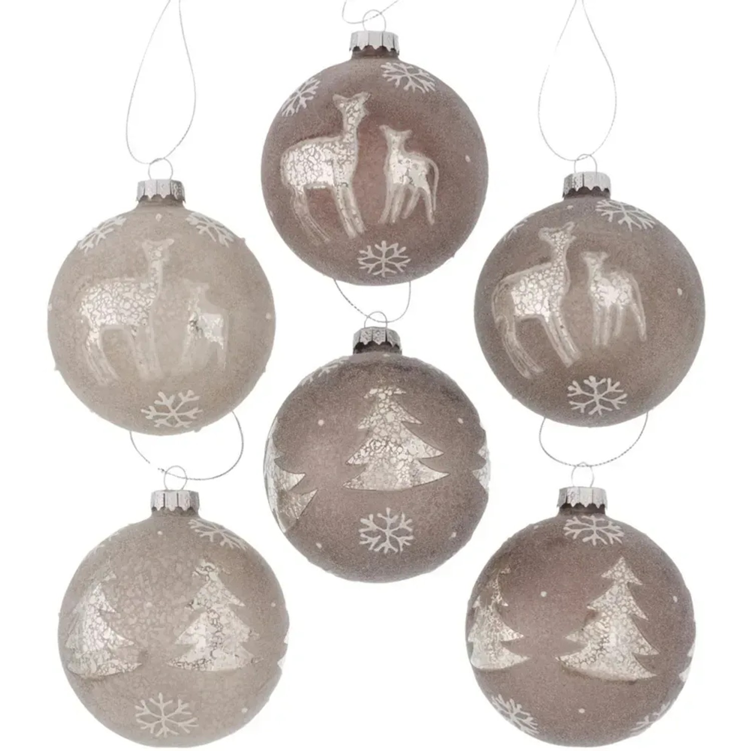 Boltze Home Weihnachtskugel Nordis 6-fach sortiert
