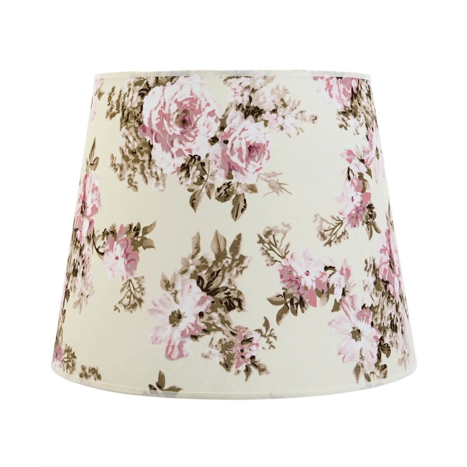 Licht-Erlebnisse Lampenschirm Stoff Für Pendelleuchte E27 Blumen Muster Ø 38 cm Konisch