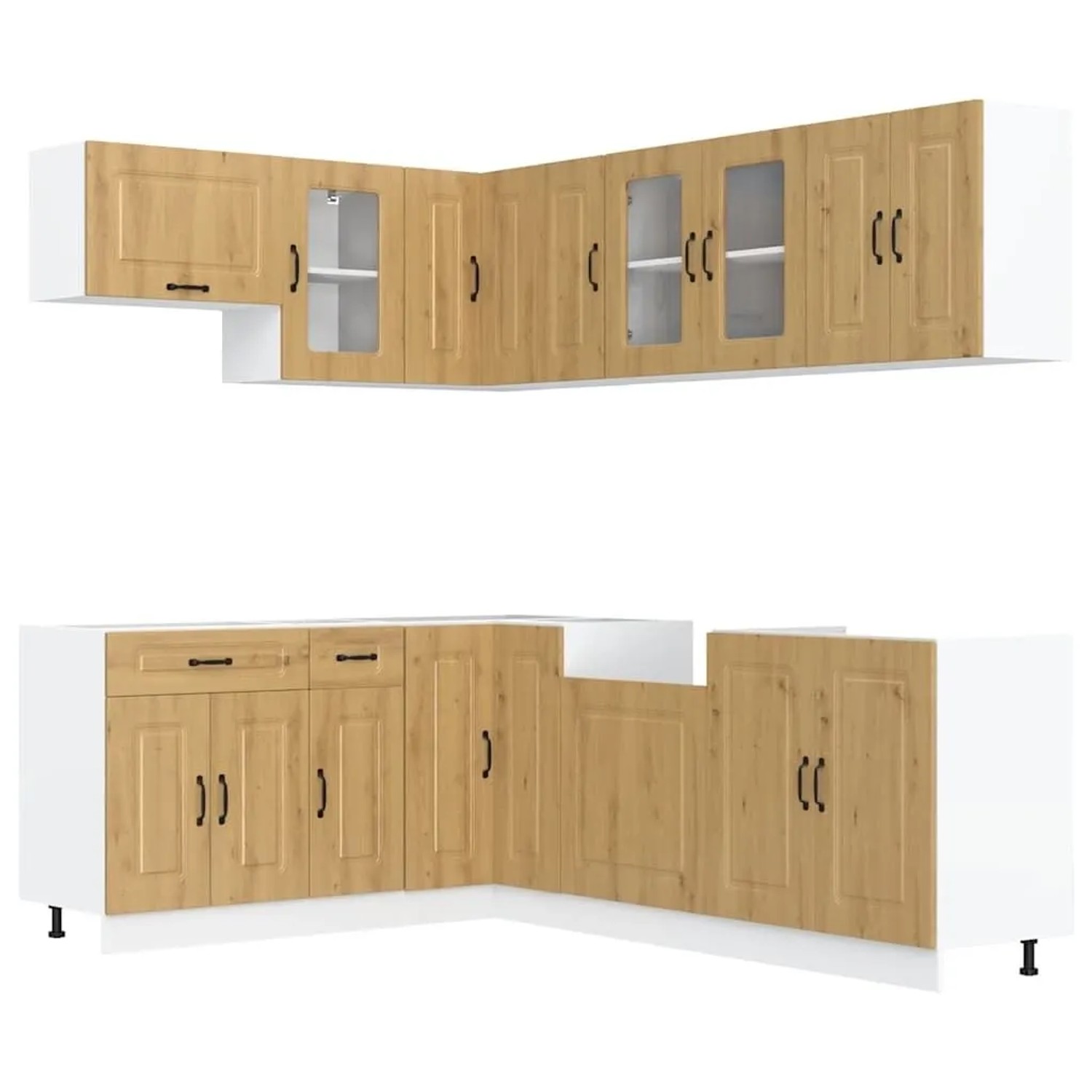 vidaXL 11 Tlg Küchenschrank-Set Kalmar Artisan-Eiche Holzwerkstoff 3314890