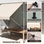 Beige Klemmmarkise von Outsunny mit Stahl- und Aluminiumrahmen, 300x150 cm. Ideal als Sonnenschutz.