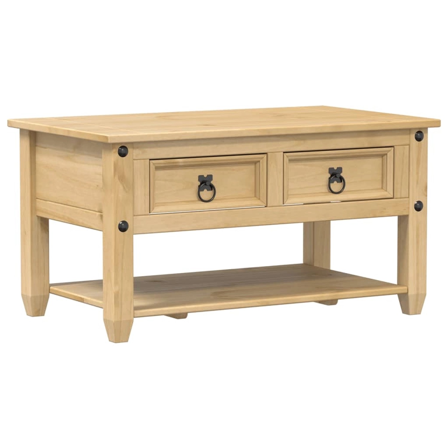 vidaXL Couchtisch mit Schubladen Corona 85x50x45 cm Massivholz Kiefer 40027 günstig online kaufen